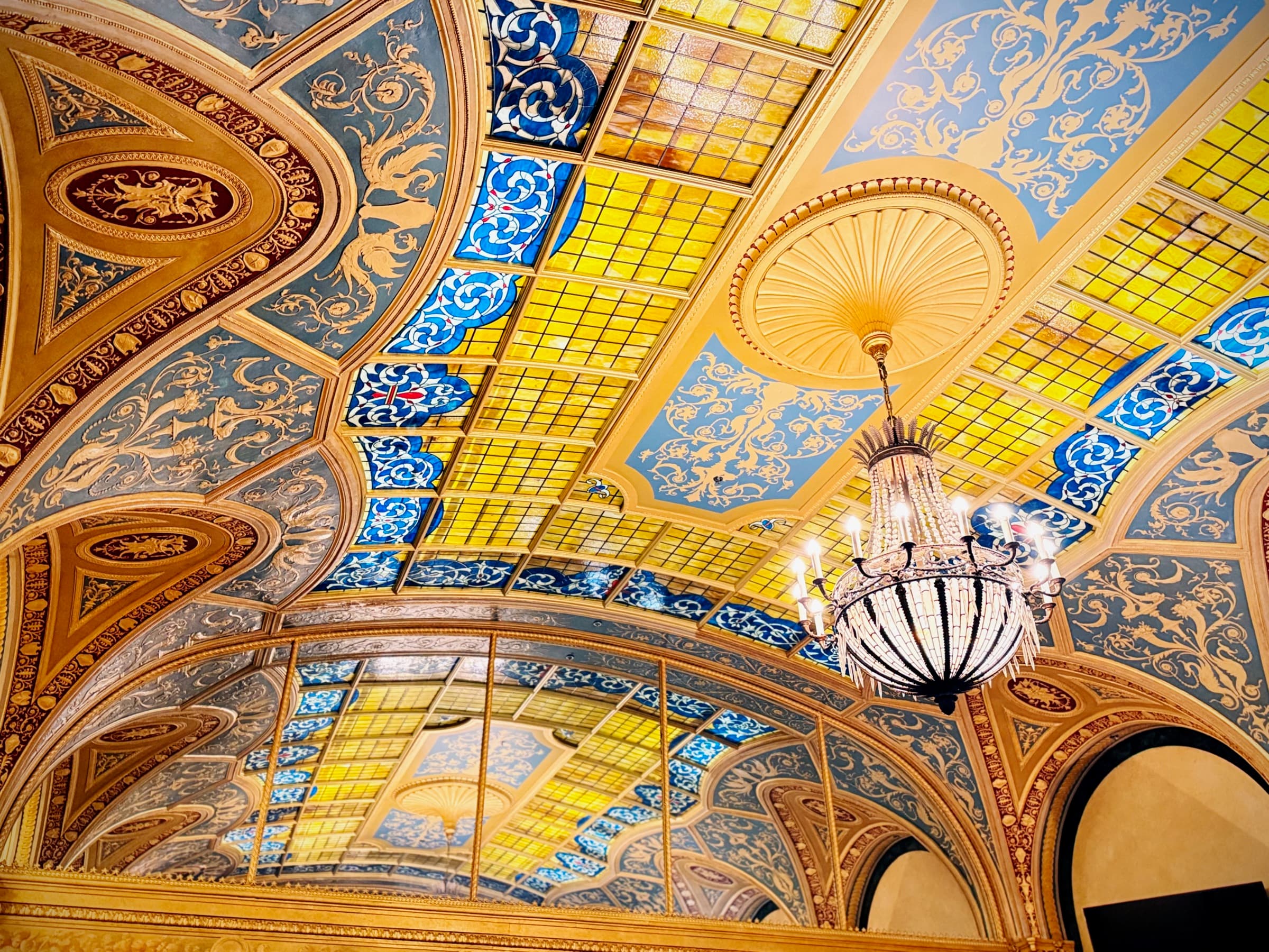 Ornate ceiling of the Guardian Building in Detroit